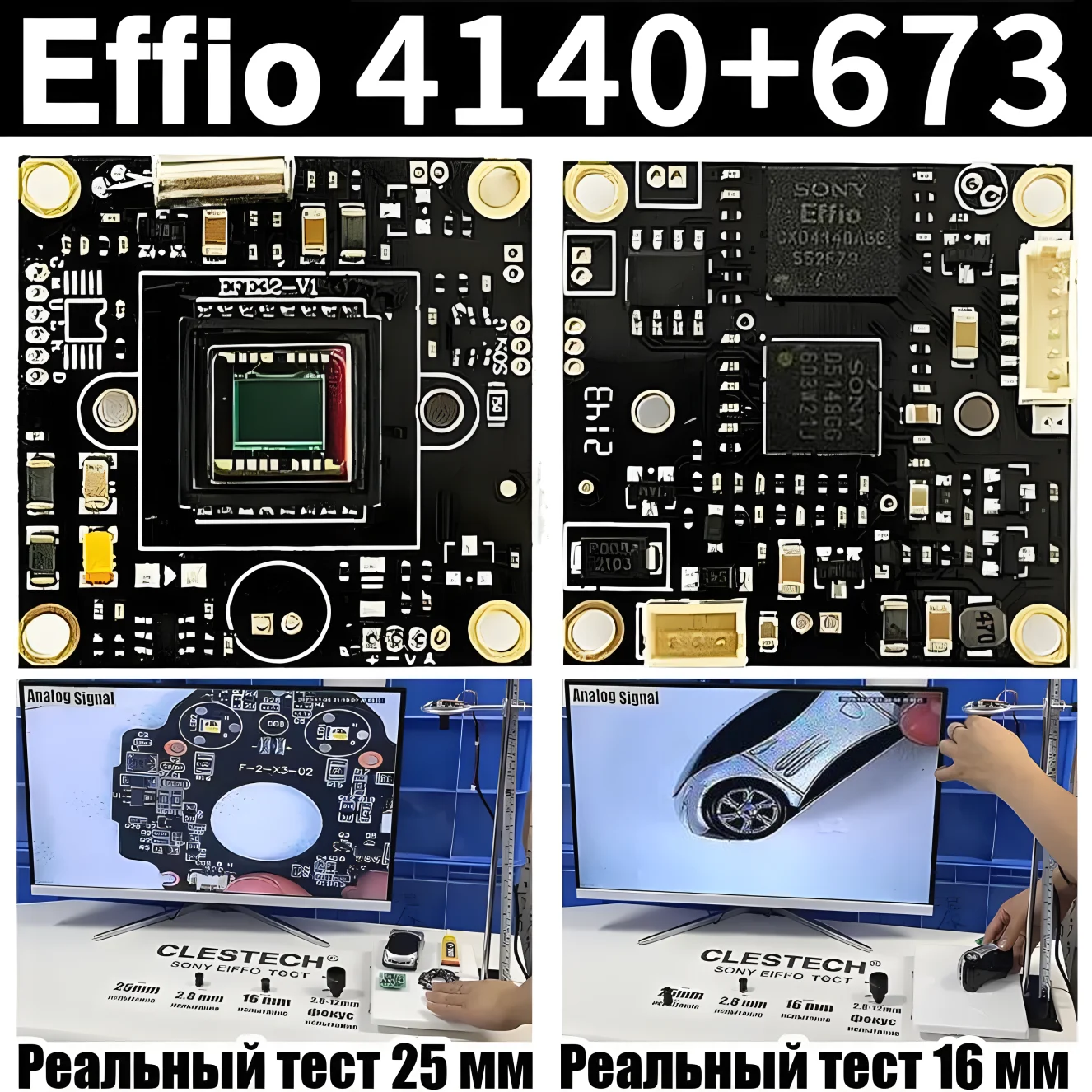 CLESTECH Camera Module Sony Effio CCD 4140+673 800TVL Chip Circuit Board HD CCTV Analog 960H OSD Cable Microscope DIY Monitoring