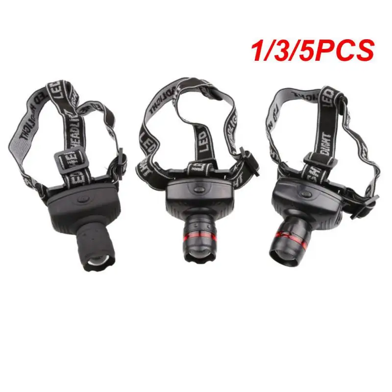 

1/3/5PCS Headlight Strong Light Headlamp 3 Modes Outdoor Head-Mounted Flashligt Waterproof Headlight Fishing Camping Light