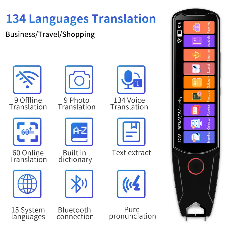 MD34 Voice Translator Offline Scan Translation Pen Business Scanning Reading Pen Translation TranslationArabic voice translator