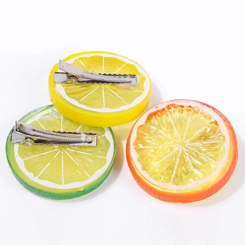Creative Cute Simulated Lemon Slice Hairpin Fruit Clip Cute Kids Hairpin Food Hair Accessories Funny Headwear Girl