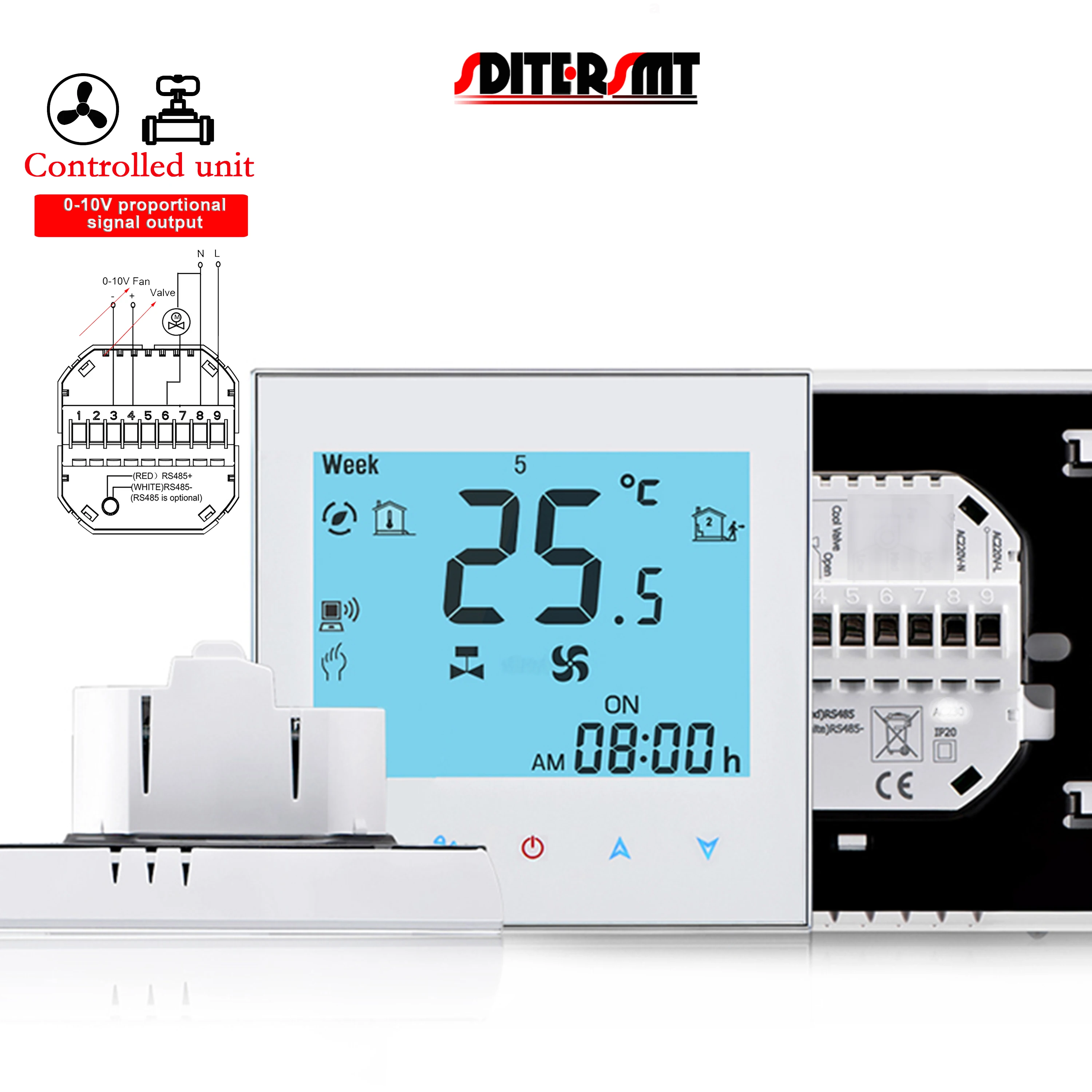 Smart Home termostato a parete senza fili con uscita di commutazione 24 V -  Smart Home