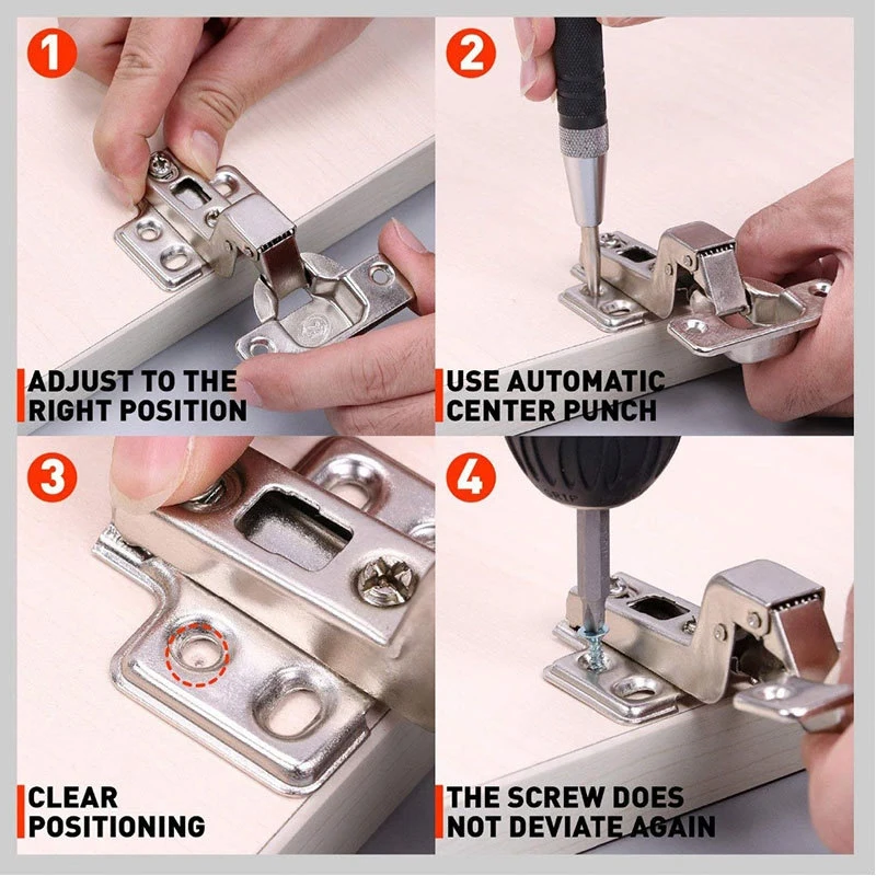 155Mm Woodworking Punch Automatic Center Punch Locator Window Breaker Automatic Sample Hand Tool Durable automatic center punch