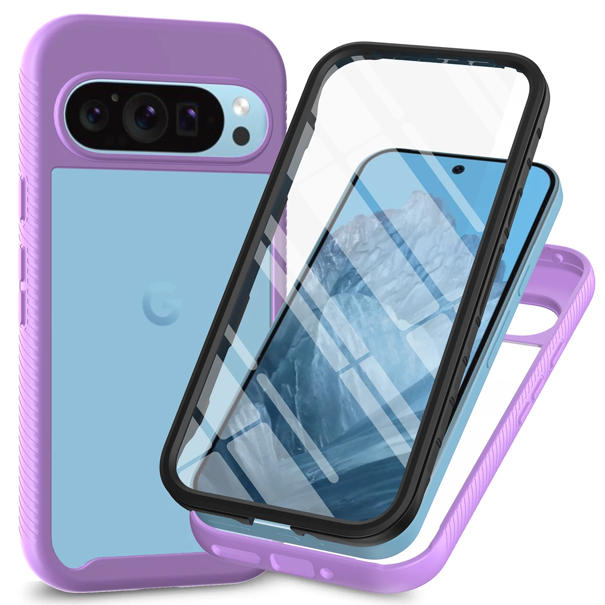 Pixel Pro XL Shockproof Rugged Clear Case with Built-in Screen Protector