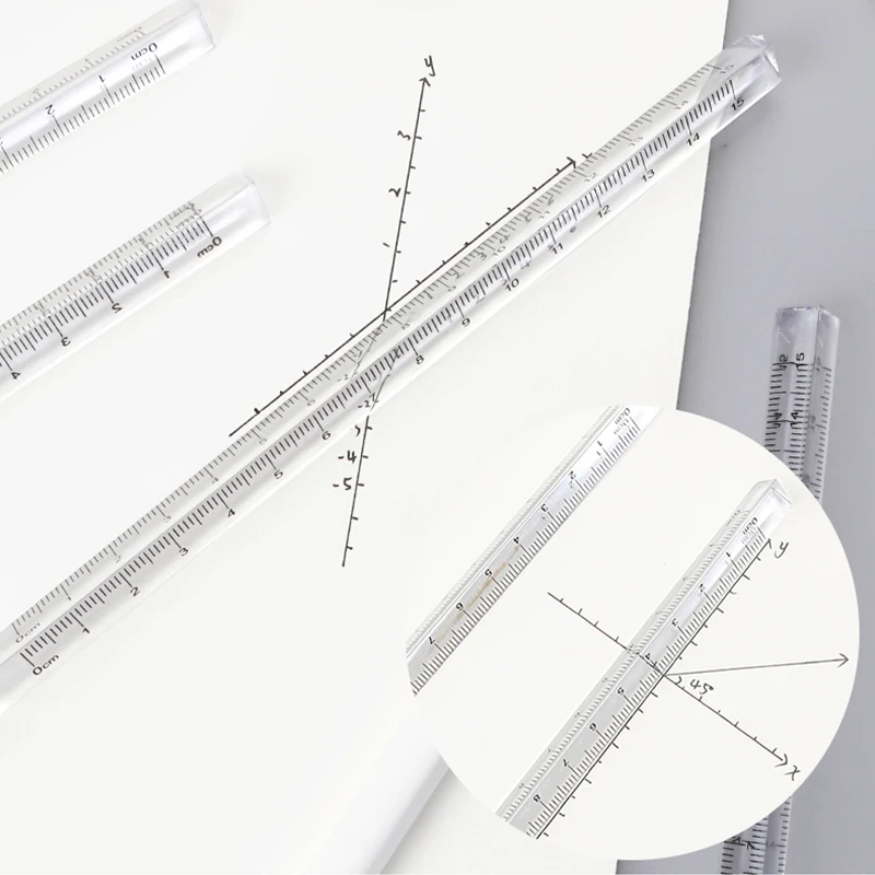 Transparent Triangle Ruler Multi-Function Ruler DIY Drawing Students School Office Supplies triangle ruler drawing ruler