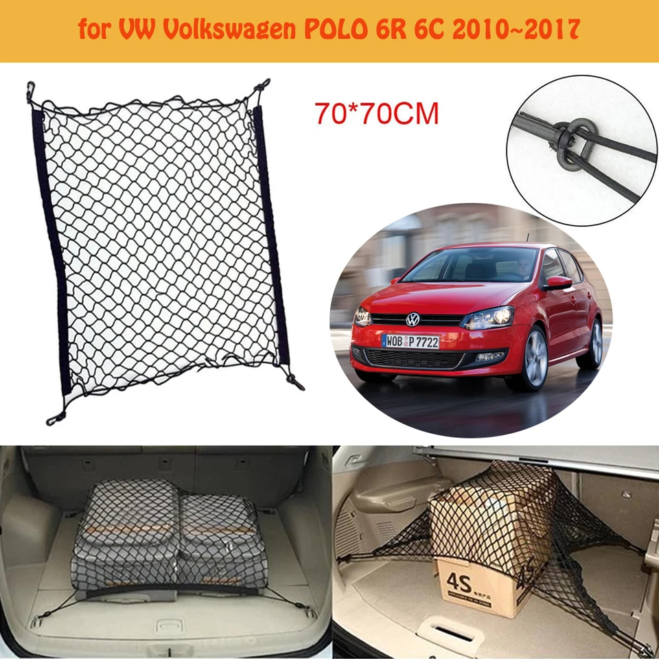 for VW Volkswagen POLO 6R 6C Car Trunk Network Hooks Mesh