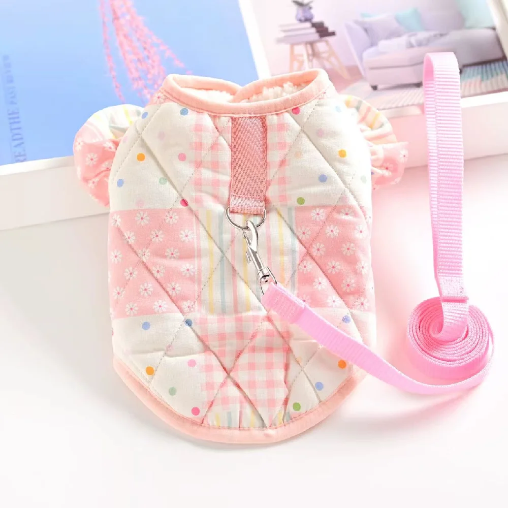 강아지 겨울옷 애완동물 의류 소형견 고양이 따뜻한 코트 가을 방수 편안한 프릴..