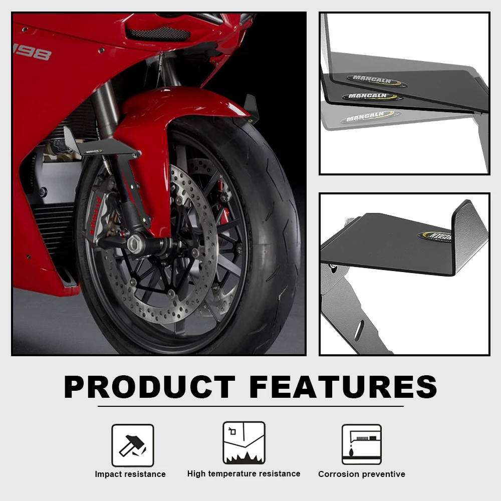 Motorcycle Front fender fixed Wing adjustable Aerodynamic Winglets splash guard For DUCATI 848 1098 1198 EVO S/R 2007-2013