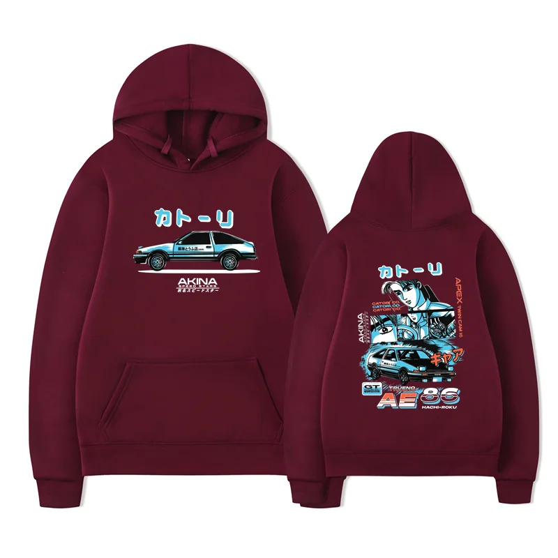 Initial D Manga Hachiroku Shift Drift Men's Hoodie Anime Takumi Fujiwara Tofu Shop Delivery AE86 Sweatshirt Streetwear Pullover