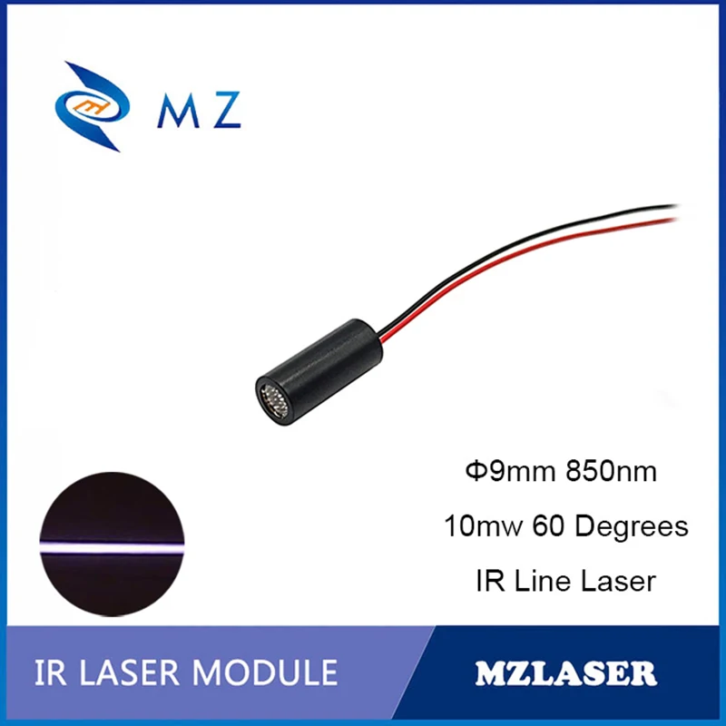 

IR Infrared Line Laser Module 9mm 850nm 10mw PMMA Lens Industrial Grade APC Drive Robot Sensor