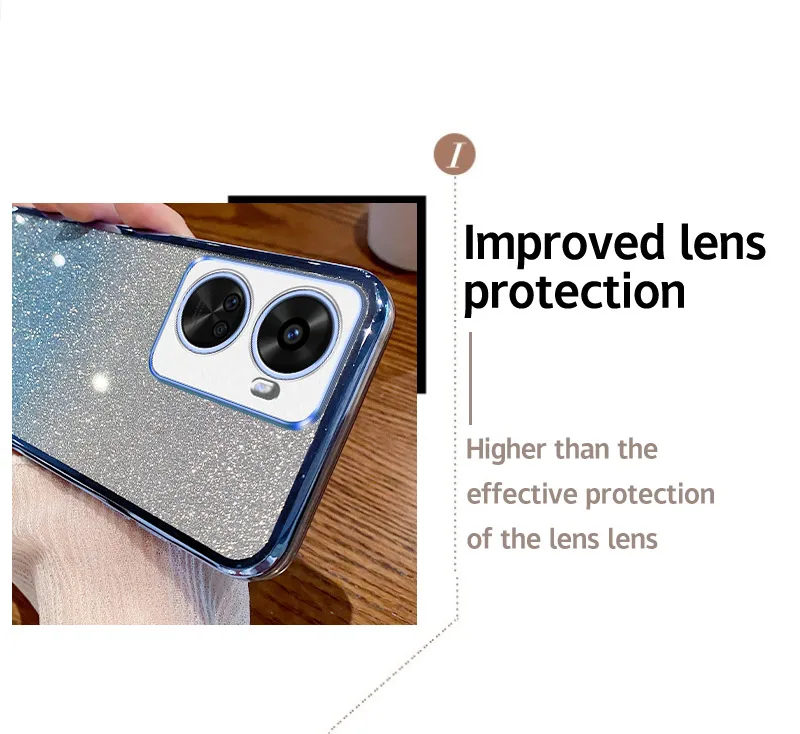 Luxury Electroplated Glitter Soft Bumper Clear Back Cover