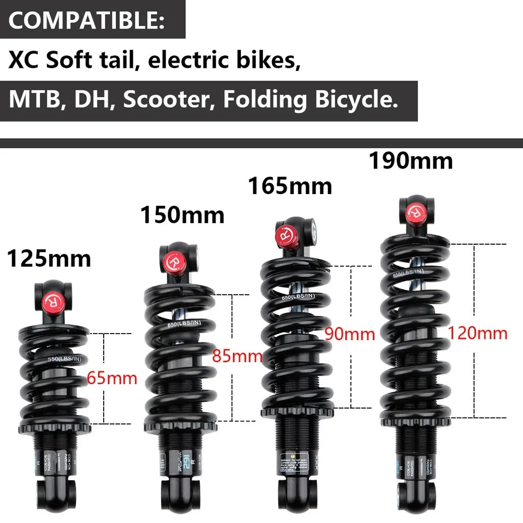 조절 가능 유압 댐핑 리어 쇼크 (MTB/전기자전거/전동스쿠터 호환) ? 범용 & 가성비