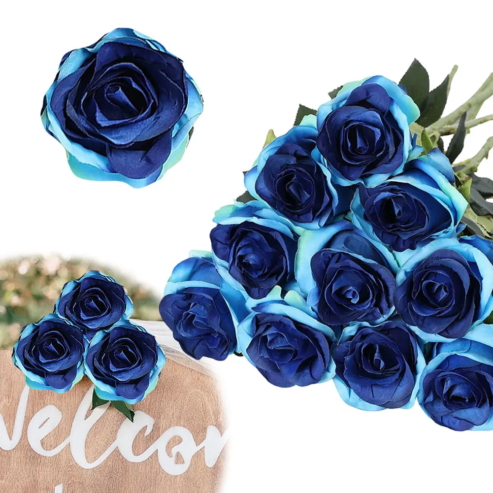 1pcs Artificial Flowers Rose Flower Branch Artificial Red Roses Realistic Fake Rose Bouquet Table Decoration Wedding Home Decor