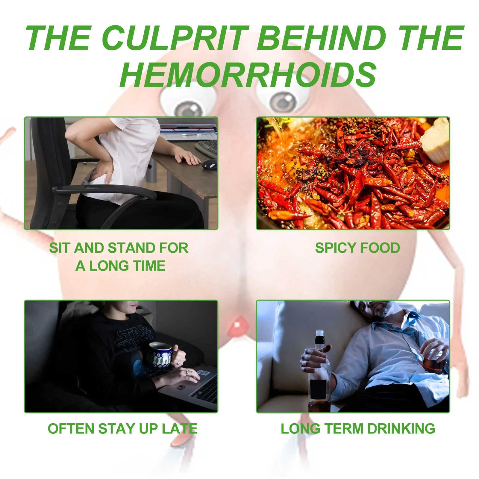 Hemorrhoid Ointment Anal Fissure Therapy Pain Relief Reduce Swell Bleed Treat Internal External Hemorrhoid Cream Health Care