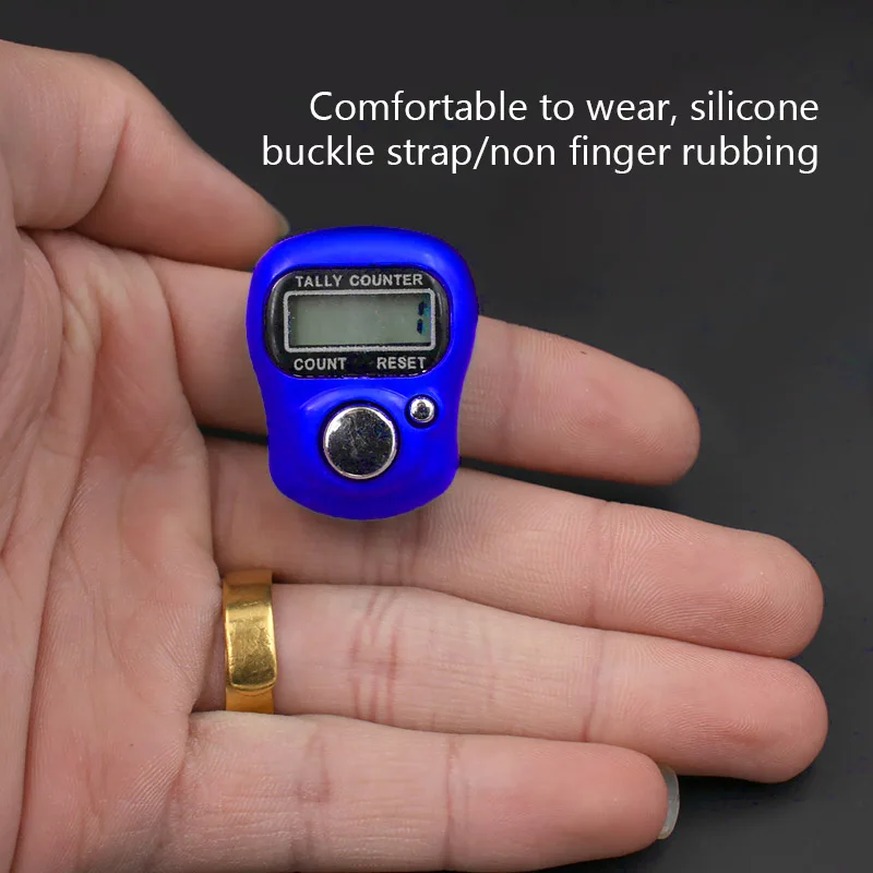 1PC Mini Household Electronic Counter Hand Tally Clicker Counter Ring Digital Counters Stroke Contador for Pray Soccer Exercise