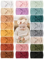 10/20pcs Autumn Winter Soft Knit Bow Headband for Baby Girls Random Color Sweet Infant Toddler Nylon Headwear Hair Accessories