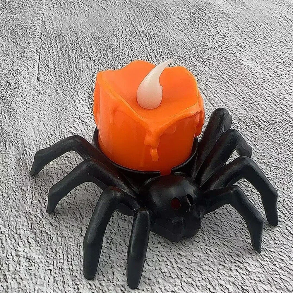 Description Picture 6 of itemHalloween LED Candle Light Plastic Spider Pumpkin Lamp For Home Bar Haunted House Halloween Party Decor Horror Props