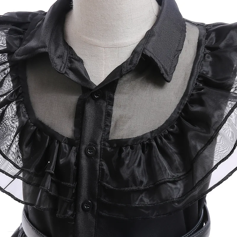 Wednesday Cosplay For Girls Costume Movie Addams Dresses for Girl Kids Mesh Party Dresses Halloween Carnival Costumes 4-12Yrs 5