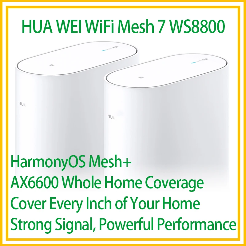 Original HUA WEI WiFi Mesh 7 WS8800 One-Touch Connect Wi-Fi 6 Plus Dual-Band AX6600 HarmonyOS Roteador de malha com cobertura para casa inteira
