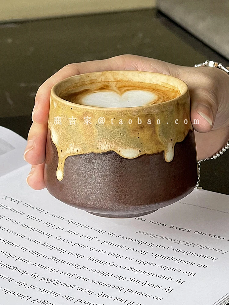

Чайник керамический ручной работы в стиле ретро, японская грубая керамика, чайная чашка кунг-фу, чашка-трансформер для эспрессо, кружка для питья