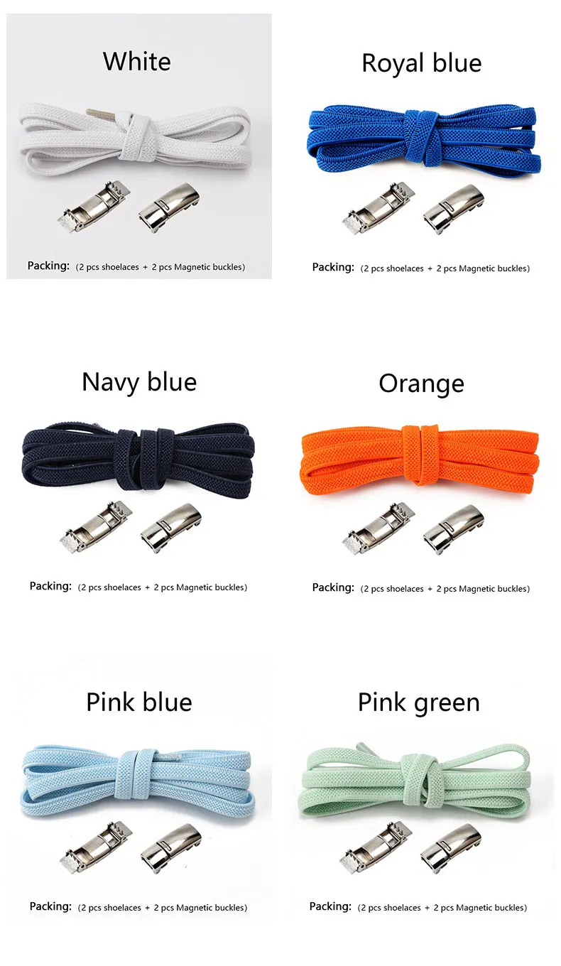 New Magnetic Lock Shoelaces without ties Elastic Laces Sneakers No Tie Shoe laces Kids Adult Flat Shoelace for Shoes Accessories