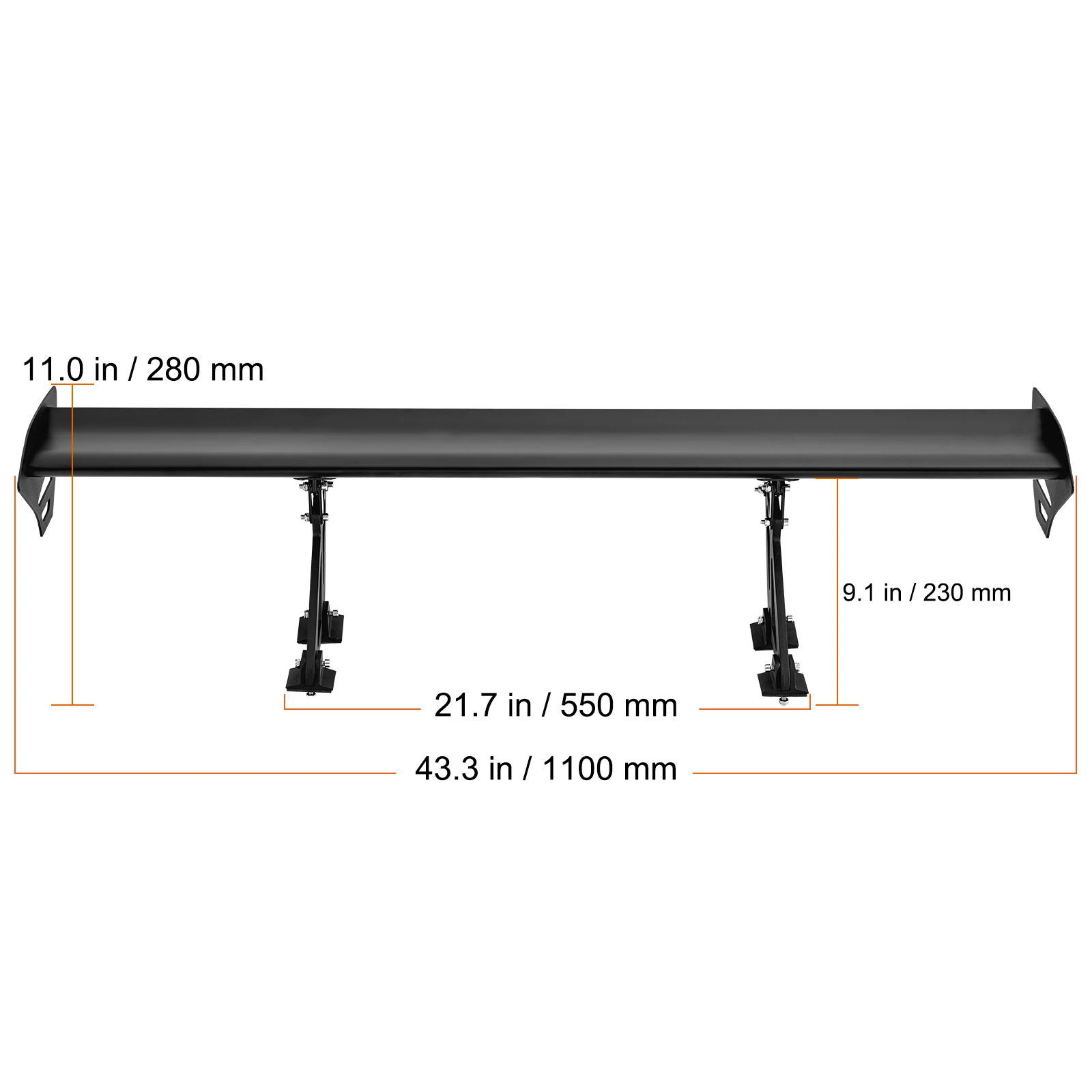 43.5x9.1x11.0 in