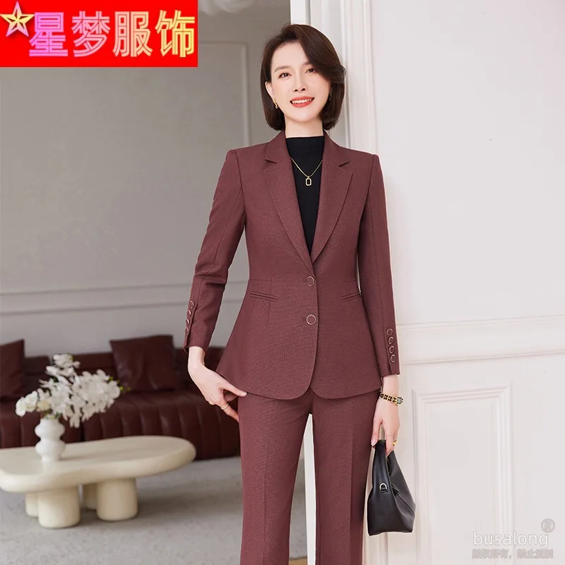 

Business Wear Women's Fashionable Elegant Blue Suit Suit High-End Suit Formal Wear Tooling Interview President Work Clothes Autu