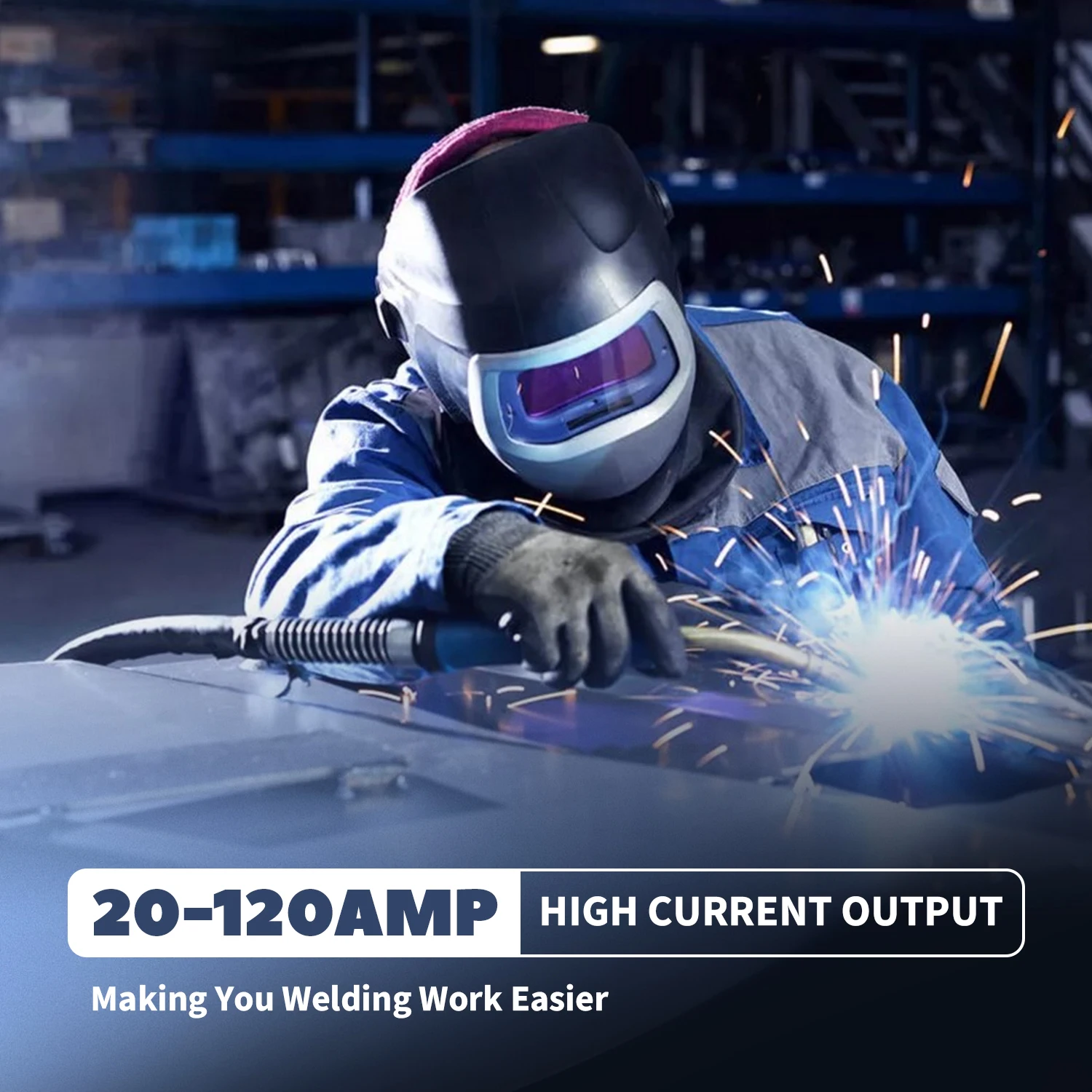 Handheld Welder Machine 110V Portable ARC Welding Machine IGBT Inverter Variable Current Adjustment (20-120Amp) With Welding To