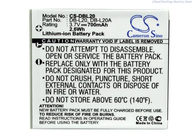 2 Batteries pour Sanyo Xacti HD1000 DMX-HD1000 HD2000 HD1010 TH1 1600mAh 3,6V