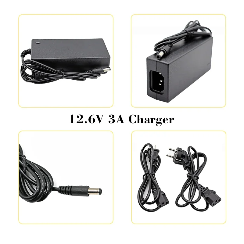 12V 1A 3A 5A 10A 리튬 배터리 충전기 100-240V에서 DC로 변환 11.1V 3S 12.6V 전원 공급 장치 전동 공구 리튬 이온 배터리 팩 고속 충전