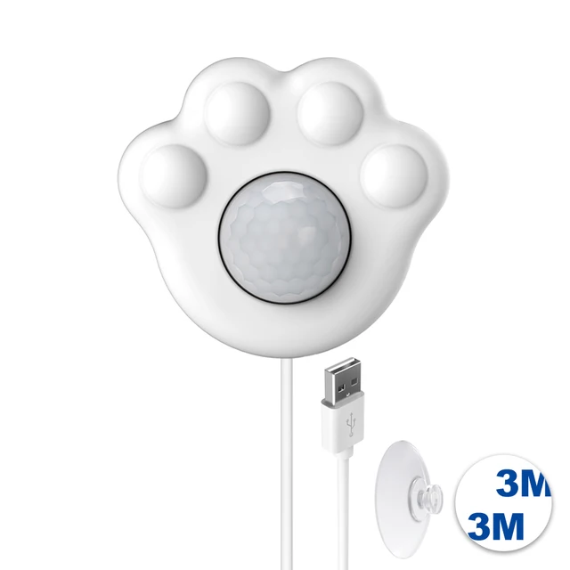 DownyPaws Cat Water Fountain Sensor Pawshaped PIR Motion Sensor For