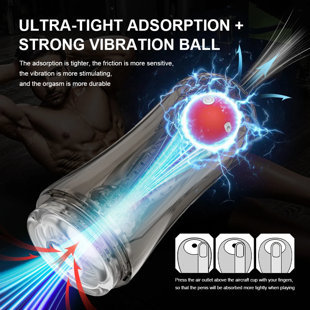 Masturbators for Automatic Men Transparent 10 Speeds Vibration Masturbation for Men Soft Silicone Sex hine Masturbation_voghion.com
