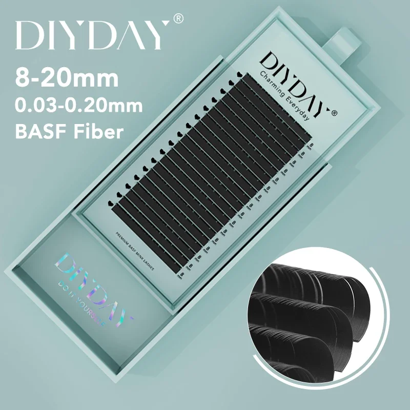 DIYDAY 16Rows Mink Lashes Individual Natural False Eyelashes B C CC D DD Curl Eyelash Extension Supplies for Makeup 1