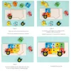 Dinosaur Building Blocks Hand-eye Coordination Cognitive Puzzle Mont Toy Durable Wooden Puzzle Fascinating Puzzle Safe Wooden 4