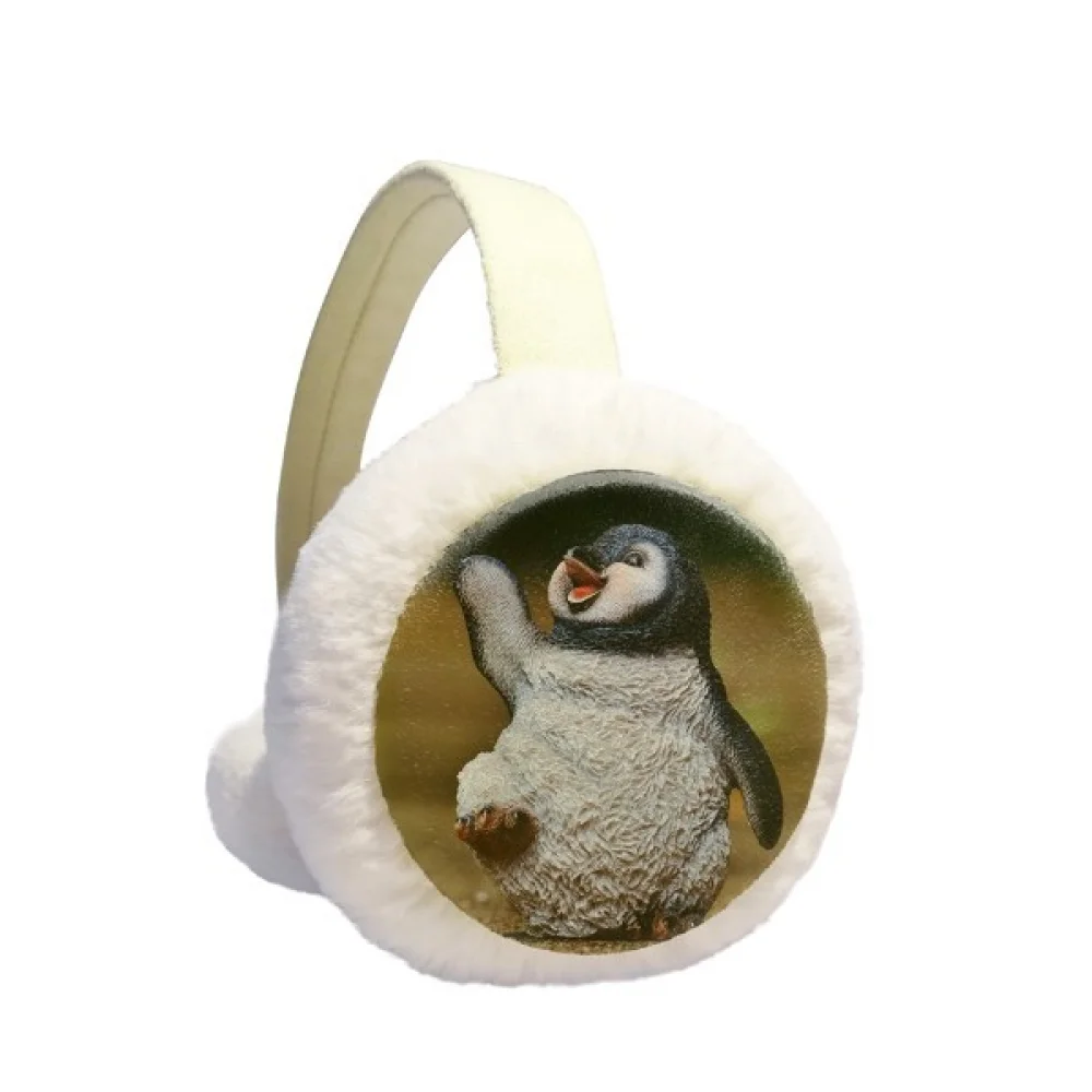 

Creature Antarctic Cute Penguin Science Nature Winter Ear Warmer Cable Knit Furry Fleece Earmuff Outdoor