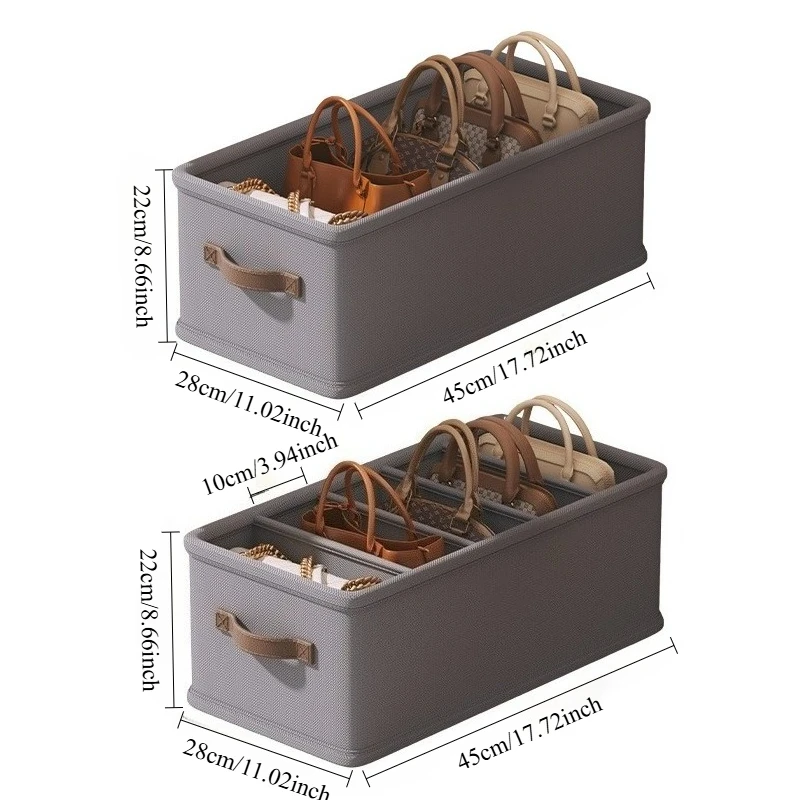 Keep Bags In Shape Multi-grid Handbag Divider Foldable Storage Box for Closet