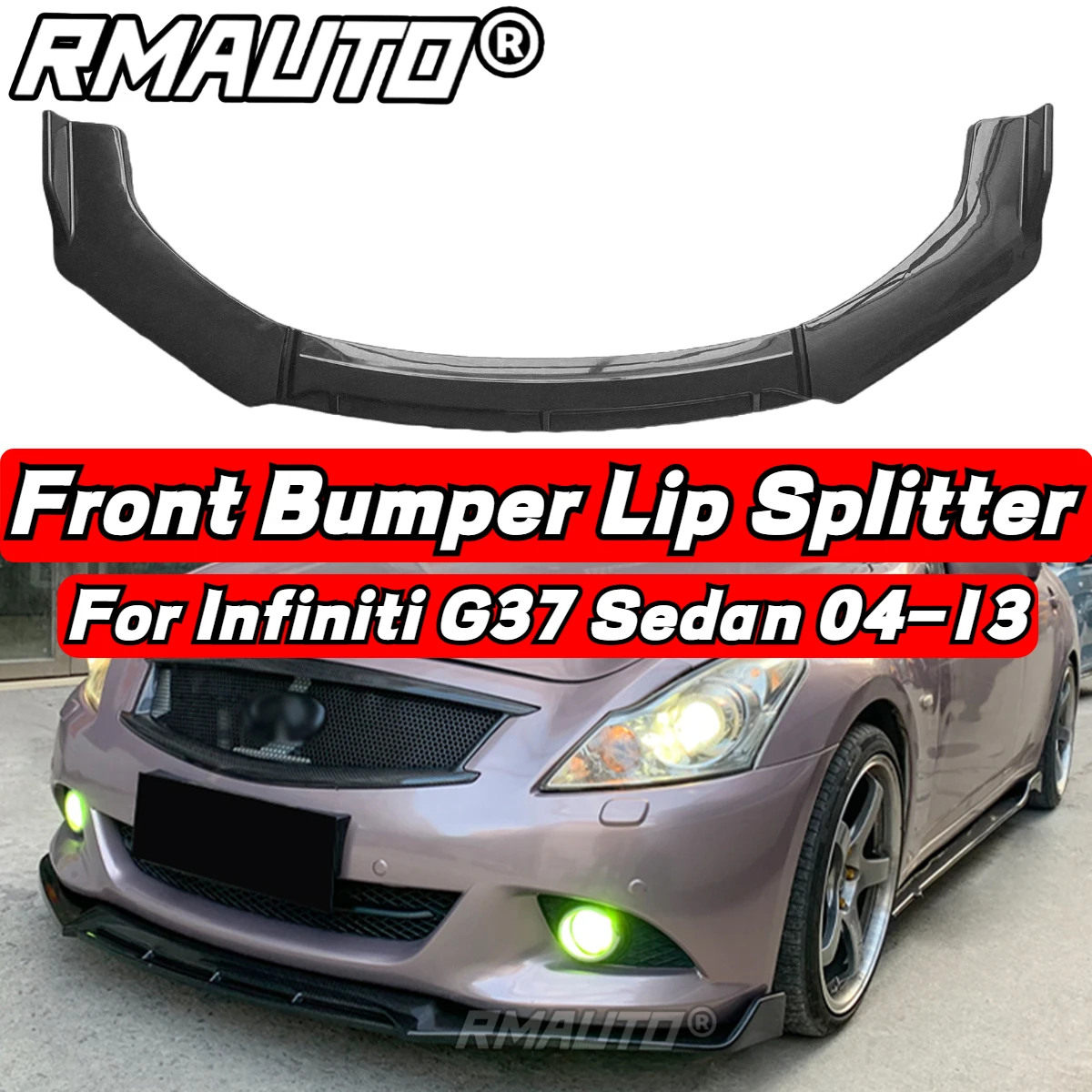 

Сплиттер для переднего бампера автомобиля из углеродного волокна для Infiniti G25 G37 2004-2013, спойлер, диффузор для губ, защита Бампера G25 G37, комплект для губ