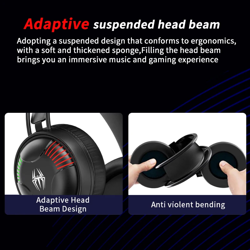 LDON RGB Gaming Headset with Noise Canceling Microphone Surround Sound LED Headphones USB Connect for PC Laptop Mac Computer PC gaming headphones
