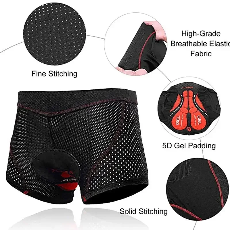 Cycling Underwear X-TIGER Men's 5D Cushion Breathable Anti-slip Shorts Casual Pants Mountain Bike Road Bike Riding