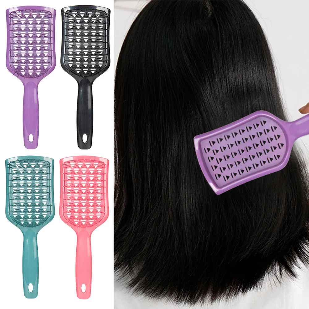 

1Pc Shield Shape Comb Scalp Massage Hollow Combs Wide Teeth Detangling Hair Brush Styling Tool Hairdressing Salon Supply