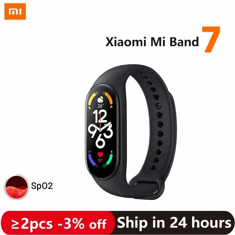 

Xiaomi Mi Band 7 Smart Bracelet 6 Color AMOLED 1.62" Screen 24h Blood Oxygen Fitness Traker 5AM Waterproof