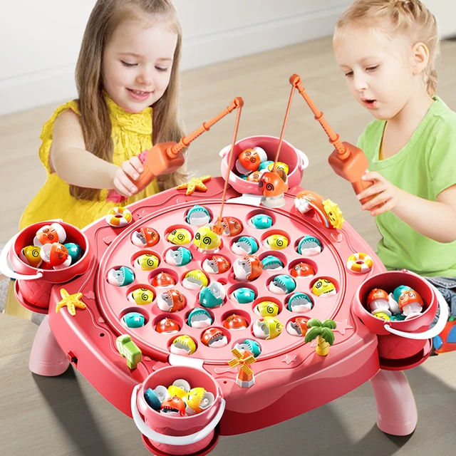 Fishing Games For Kids 3-5 Toy Fishing Pole Musical Fish Toys For Kids  Musical Board Game Includes 24 Fish And 4 Fishing Poles - AliExpress