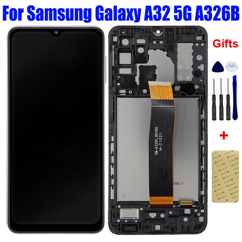 

Original For Samsung Galaxy A32 5G A326 SM-A326B A326BR LCD Display Panel Matrix Module Touch Screen Digitizer Assembly Frame