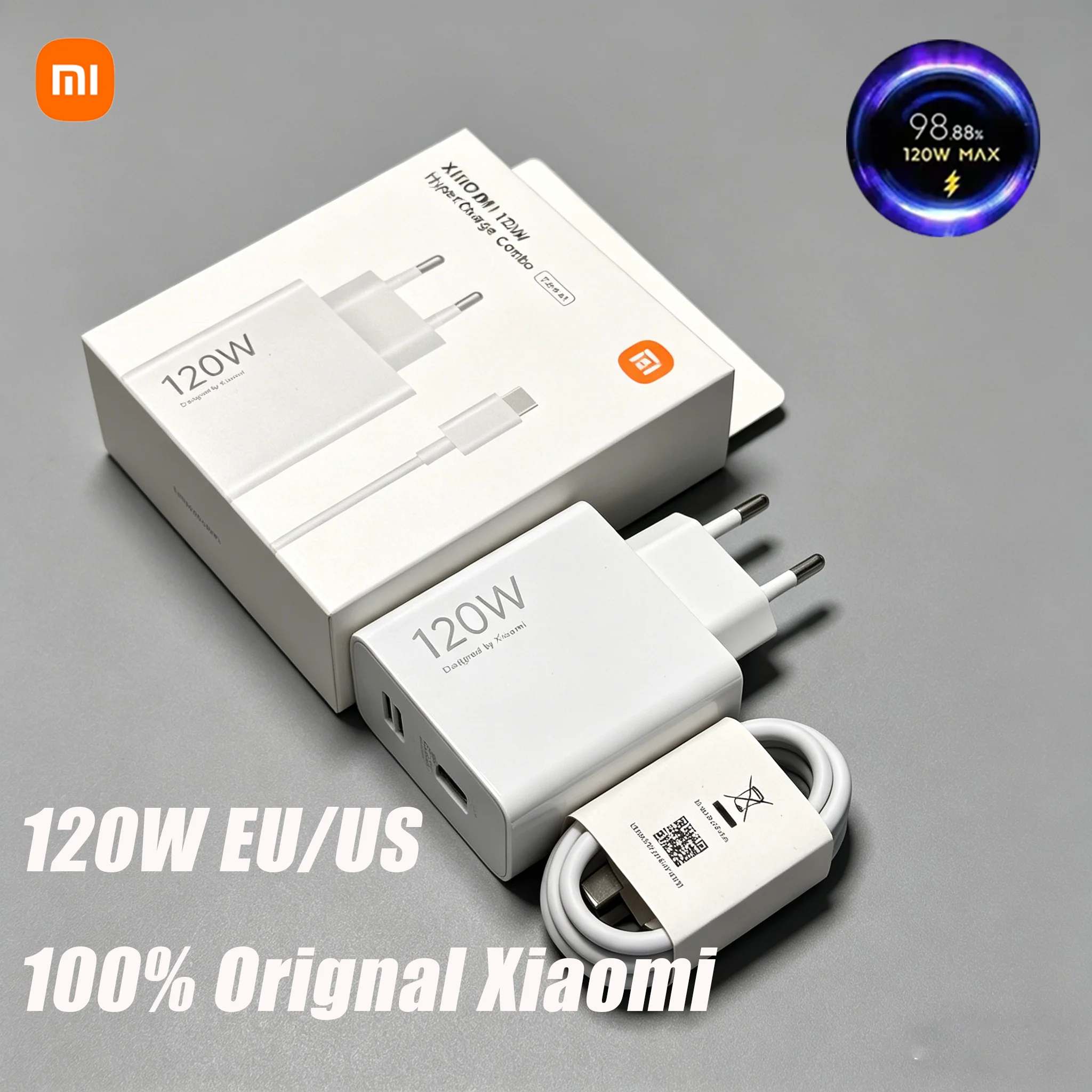อะแดปเตอร์ชาร์จเร็วแท้ Xiaomi 120W สำหรับมือถือ Xiaomi และ POCO