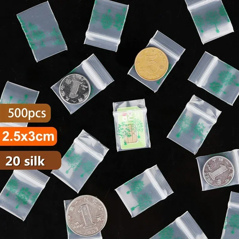 500PCS Mini Clear PE Zip Lock Bags Small Items Storage Bag Plastic Packaging Earring Ring Pills Pendant Plastic Bags Trial Pouch 4