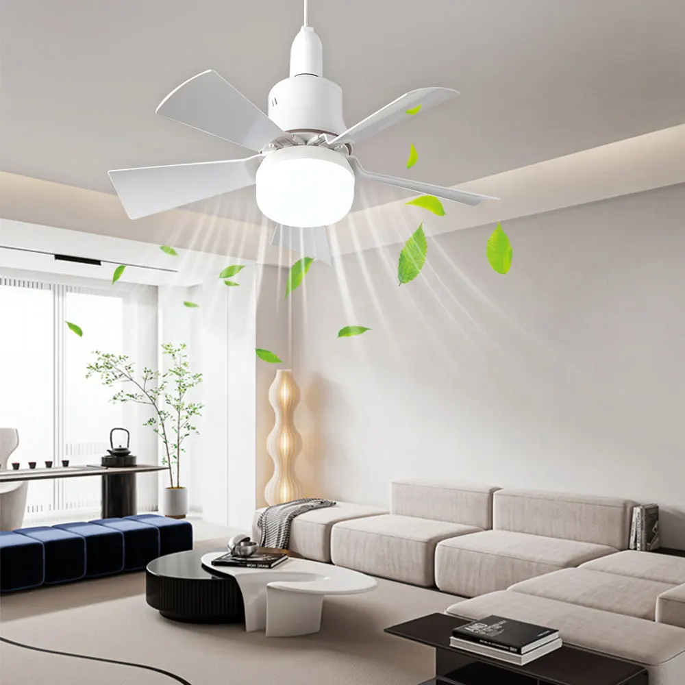 A versatile ceiling lamp that combines style, lighting, and cooling in one seamless design