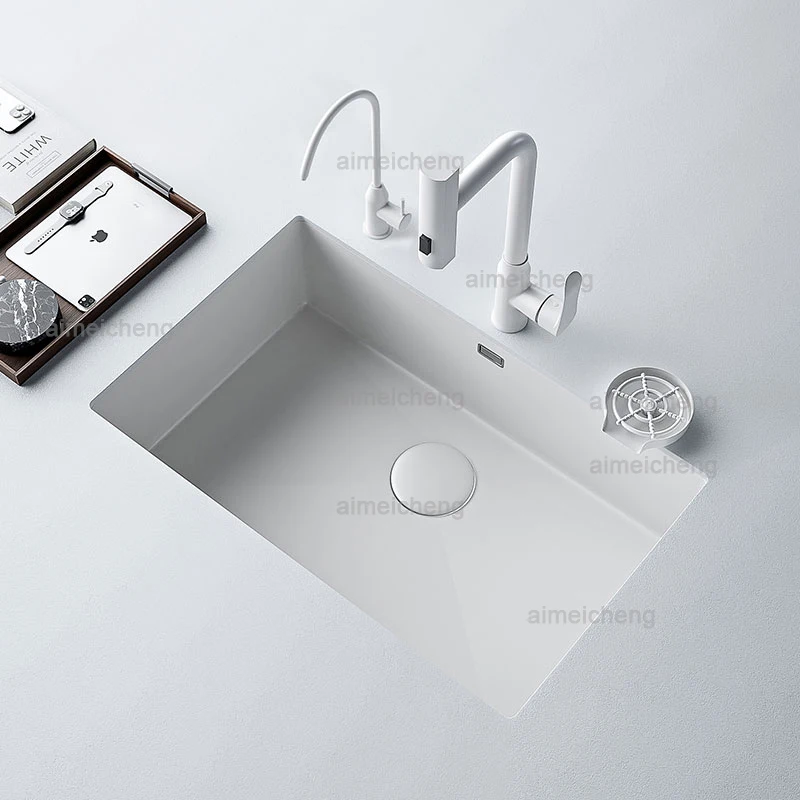 Latest High end Wear resistant 304 Stainless Steel Anti slip and Anti scratch Milk White Japanese Single Slot