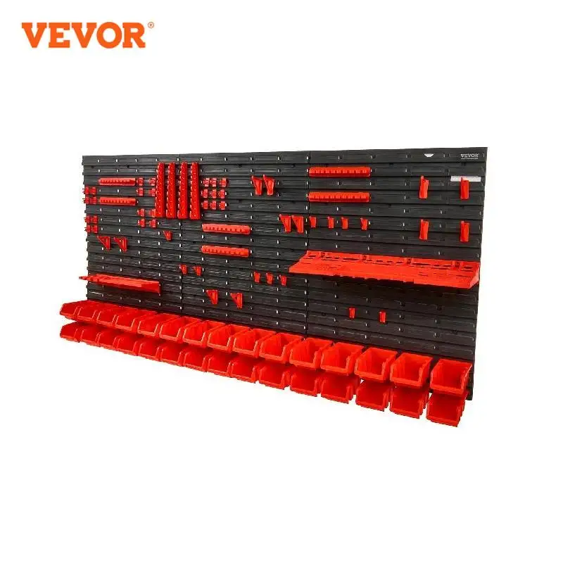 Vevor Contenitori Portaoggetti A Parete 30/48-Bin Parts Rack Organizer Garage Con Pannelli A Parete Ganci Strumento Negozio Di Plastica Per Chiodi A V