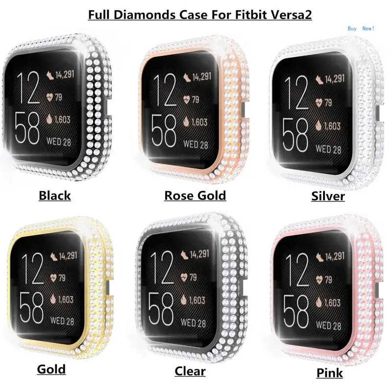 

Screen for Protection for Case for fitbitVersa2 Durable Thin Diamond Bezel Protector PC for Shell Protect Cover