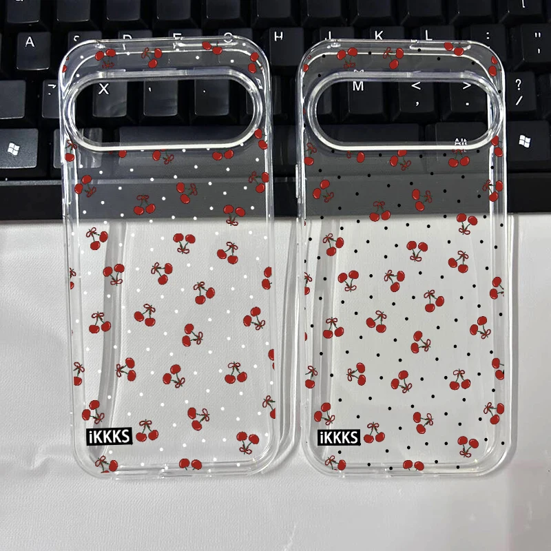 Red Cherry Floral Transparent Soft TPU Phone Case