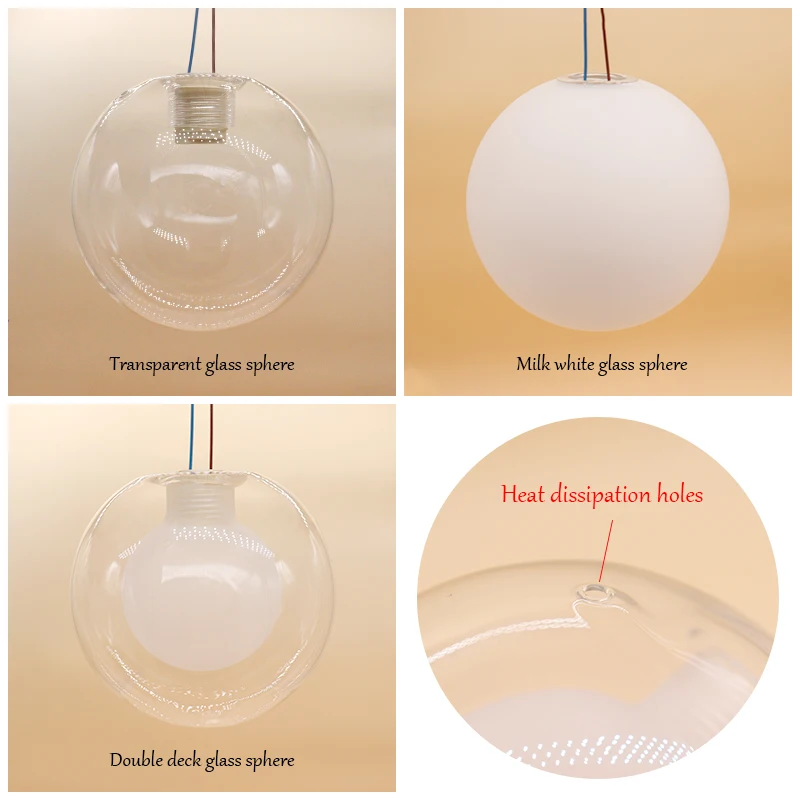 Pendant Lights Pendant Lamp Chandelier Lighting Vintage Pendant Lights Rope Pendant Lamp SANDYHA Clear Ball Glass For Pendant Lamp Ball In Smoky Gass For Hanging Light Amber Glass Chandeliers